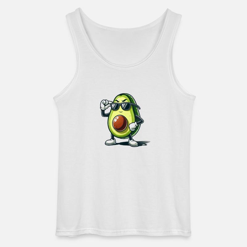 Avocado Comic Cool - Gildan Men’s Tank Top - white