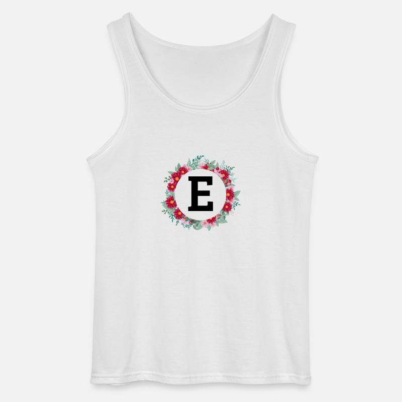 Buchstabe e Blumenkranz - Gildan Männer Tank Top - Weiß