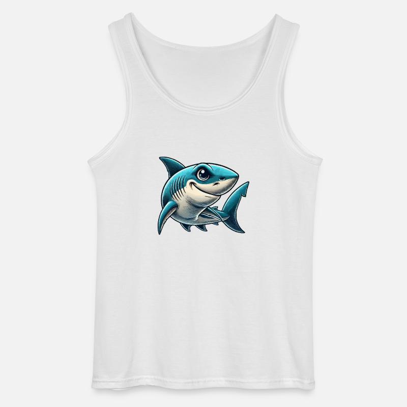 Shark Comic - Gildan Men’s Tank Top - white