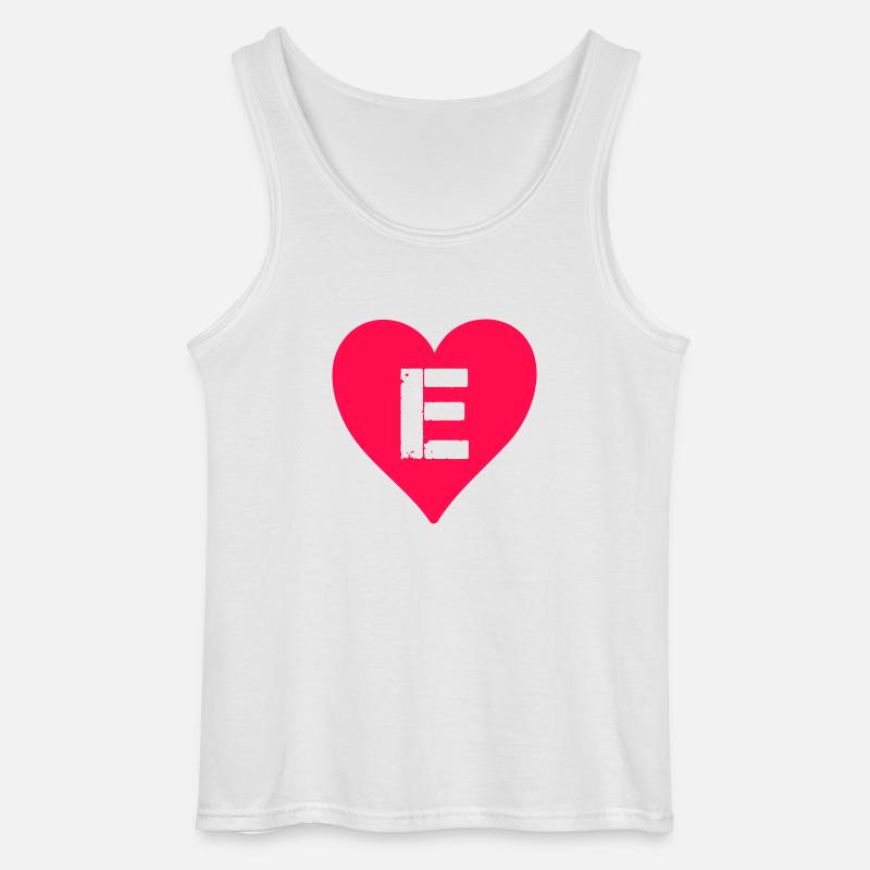 herz buchstabe e - Gildan Männer Tank Top - Weiß