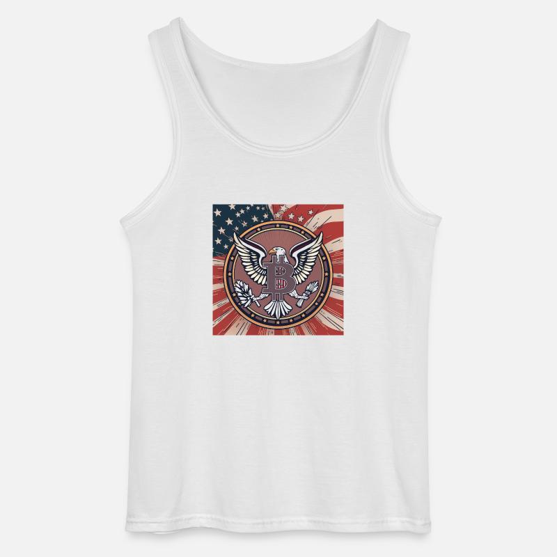 Bitcoin, USA, eagle - Gildan Männer Tank Top - Weiß