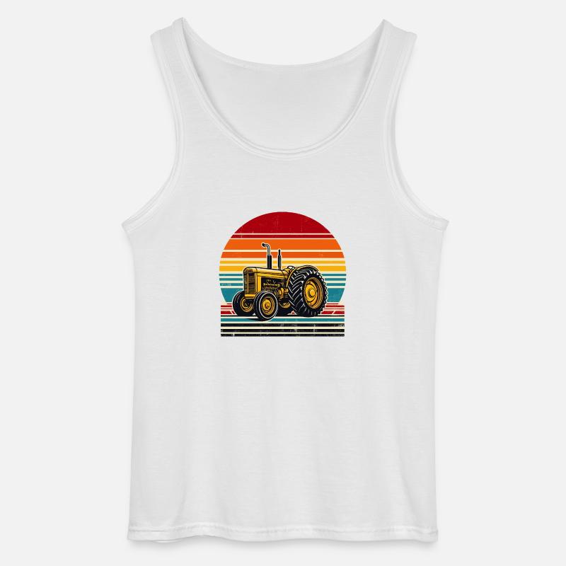 Oldtimer-Traktor - Gildan Männer Tank Top - Weiß