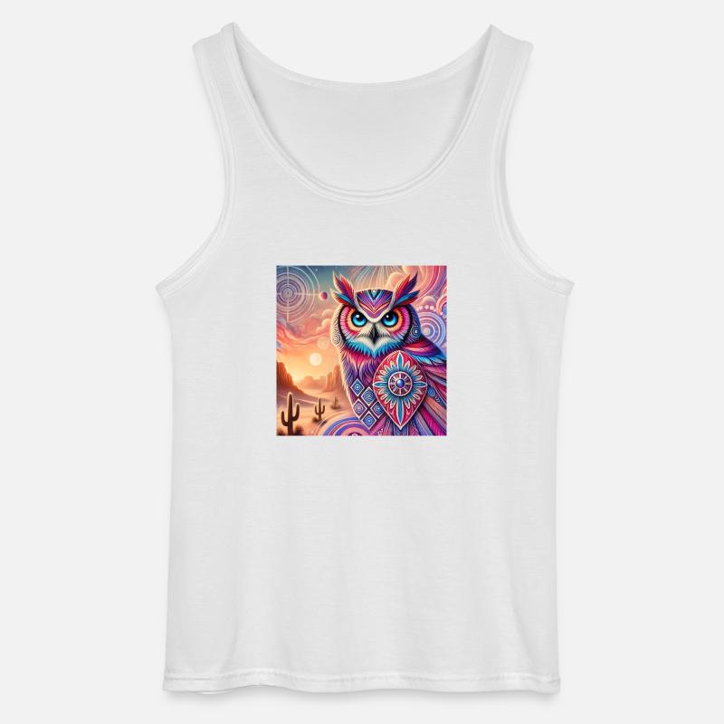 Krafttier Eule - Gildan Männer Tank Top - Weiß
