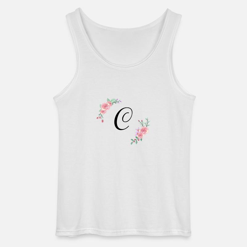 Rosa Blumenbuchstabe c - Gildan Männer Tank Top - Weiß