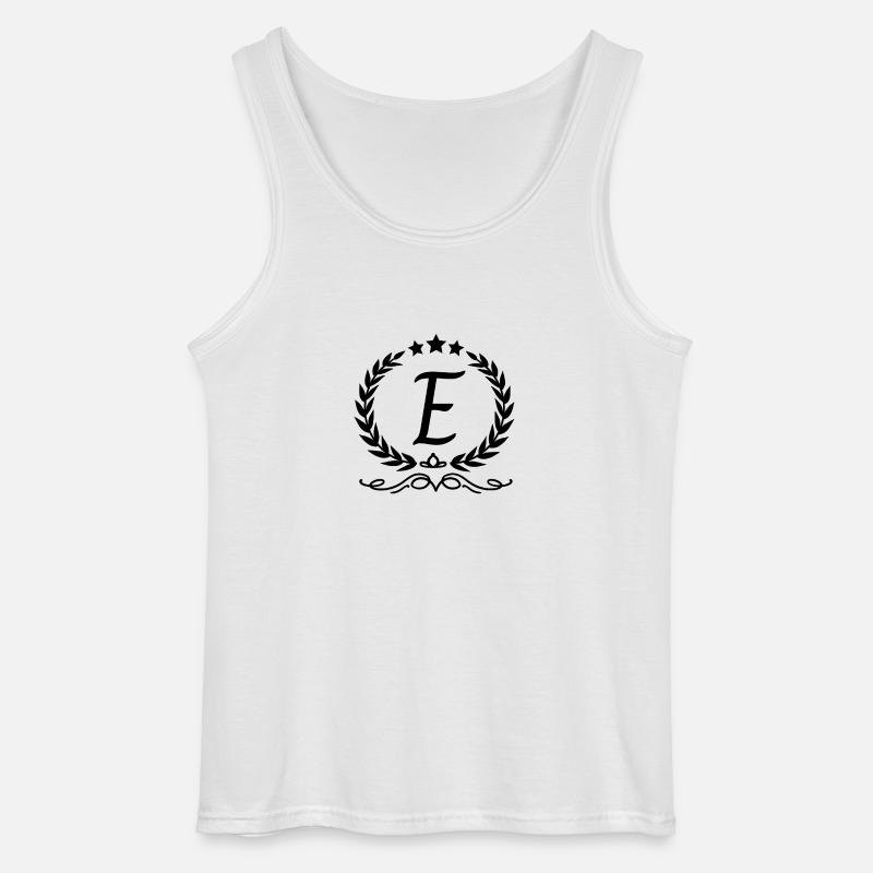 Krone mit Buchstabe e - Gildan Männer Tank Top - Weiß