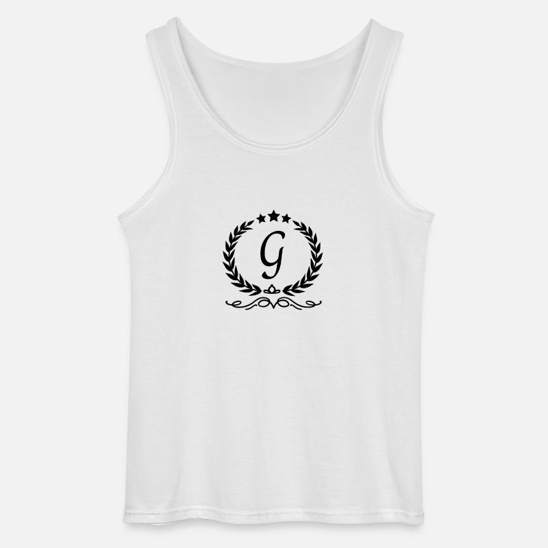 Krone mit Buchstabe g - Gildan Männer Tank Top - Weiß