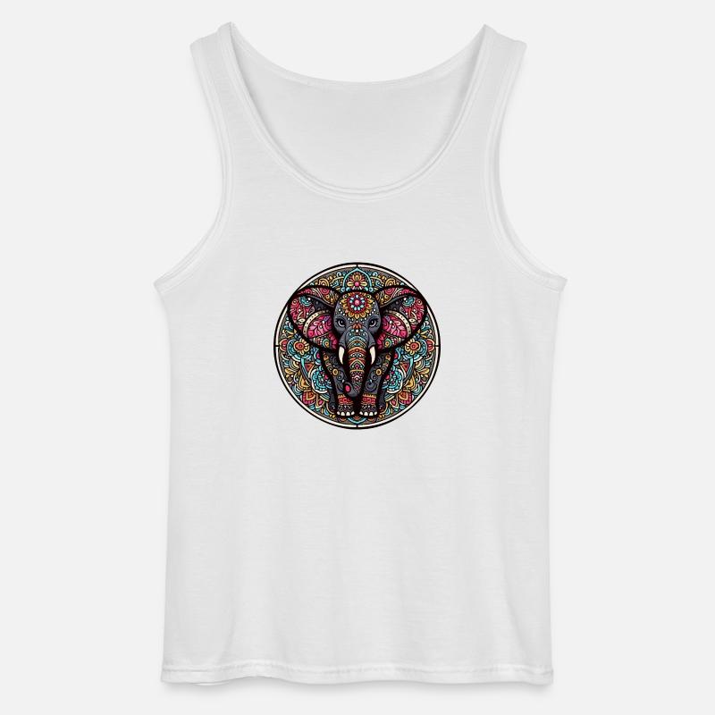 Indian mantra elephant - Gildan Men’s Tank Top - white