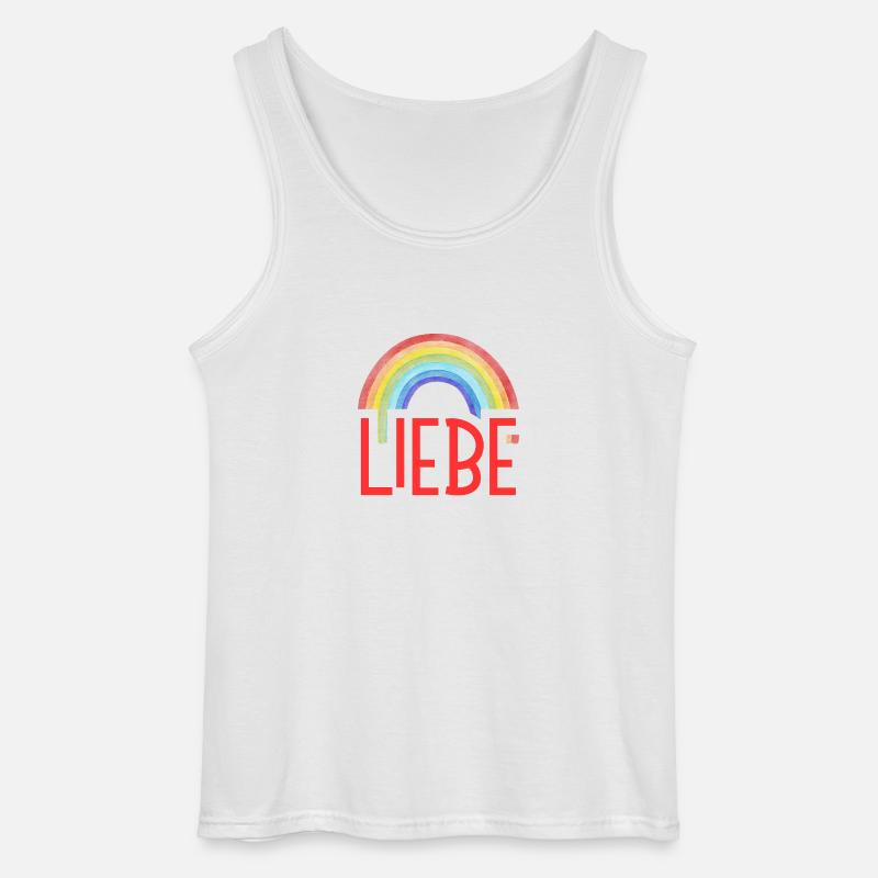LIEBE + REGENBOGEN - Gildan Männer Tank Top - Weiß