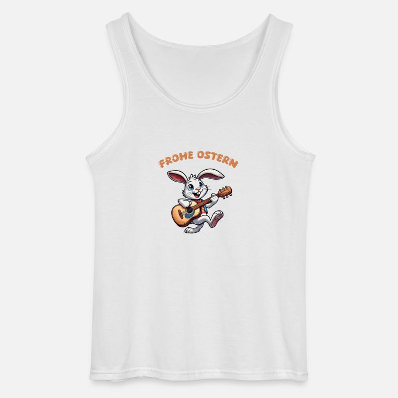 bunny guitar comic easter - Gildan Men’s Tank Top - white