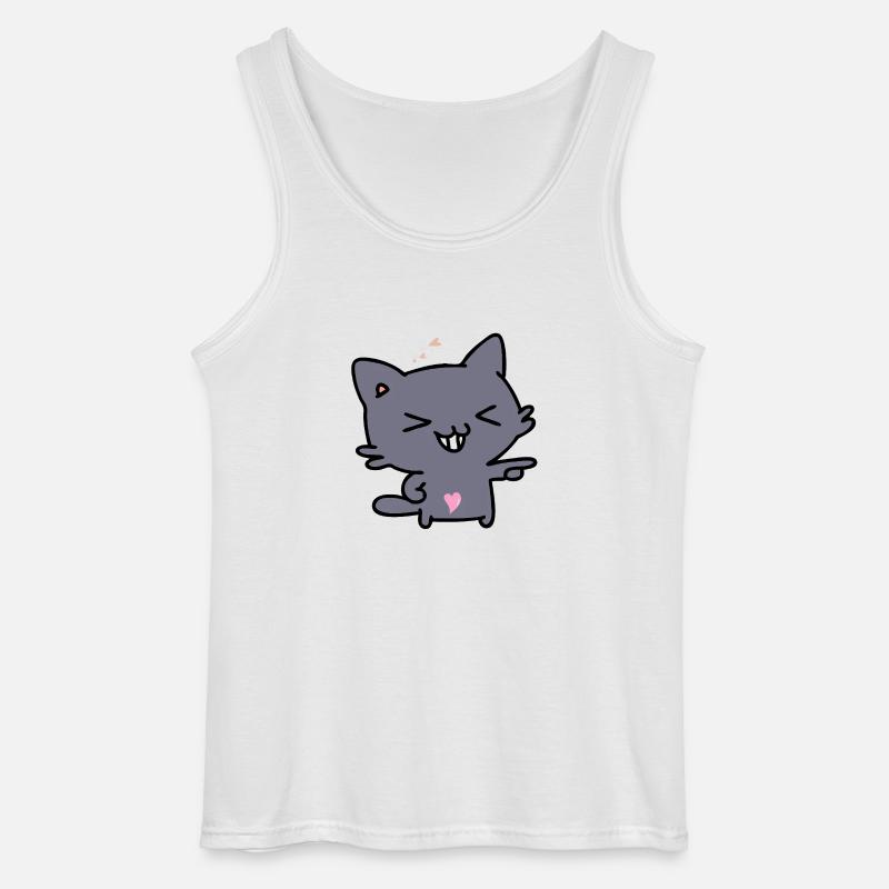 Katze - Gildan Männer Tank Top - Weiß