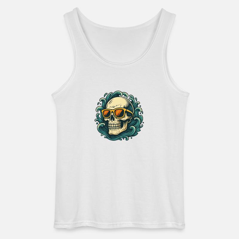 Wave Rider – Skull Vibes - Gildan Männer Tank Top - Weiß