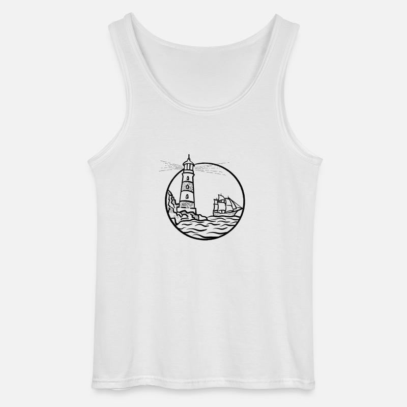 Leuchtturm Schiff - Gildan Männer Tank Top - Weiß