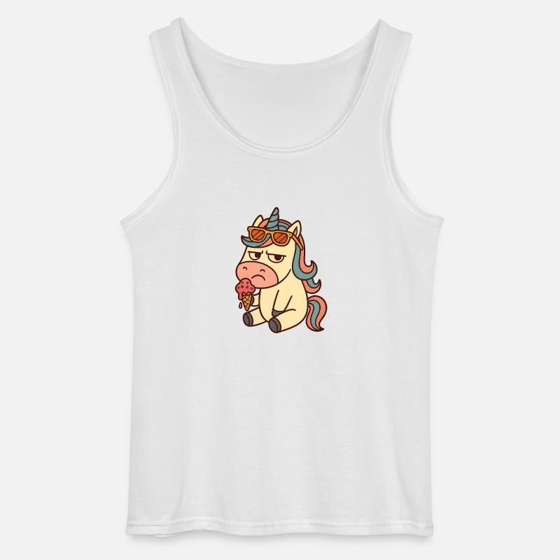Einhorn mit Eis - Gildan Männer Tank Top - Weiß