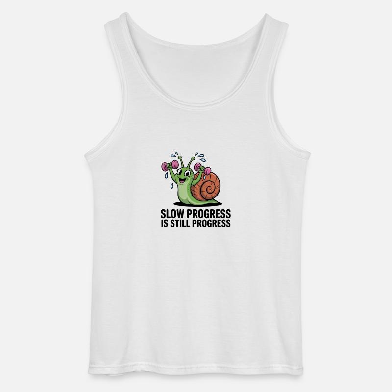 Slow Progress is still Progress - Gildan Männer Tank Top - Weiß