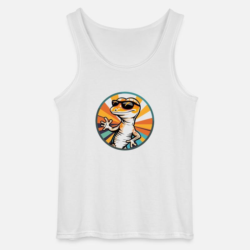 Echse Comic Cool - Gildan Männer Tank Top - Weiß