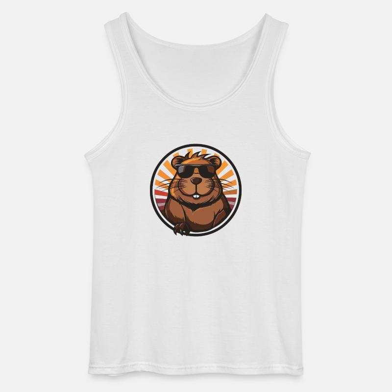 Biber Comic - Gildan Männer Tank Top - Weiß