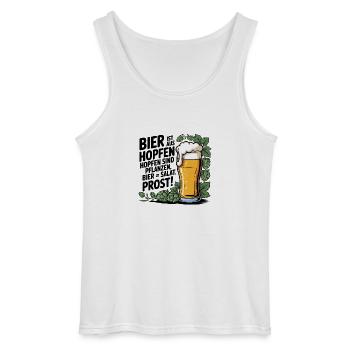 Bière = salade - Débardeur Gildan Homme - blanc - Devant - AI Model Male 185 dark (185cm)