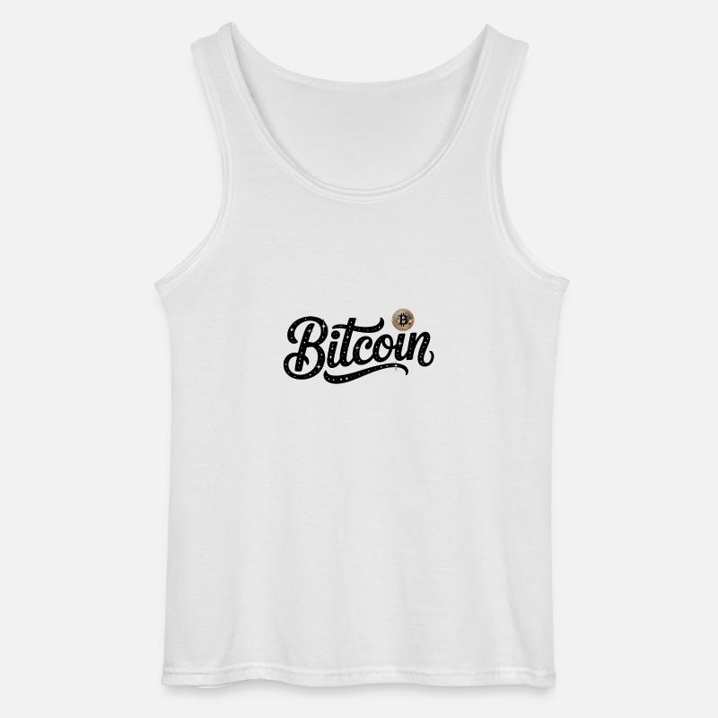 Bitcoin Logo - Crypto Coding Sticker - Gildan Männer Tank Top - Weiß