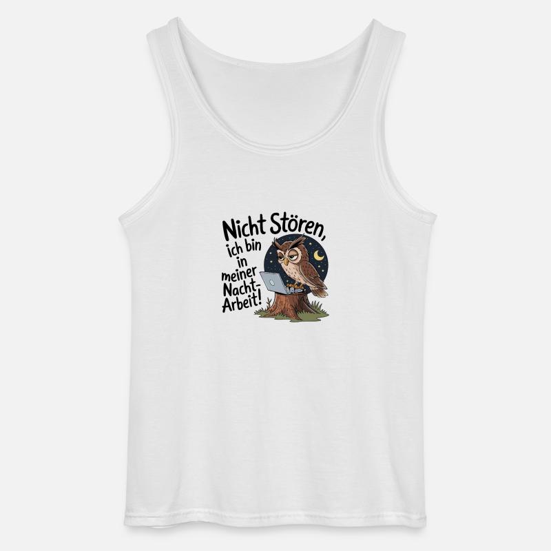 Eule auf Nachtschicht – Kaffee first! - Gildan Männer Tank Top - Weiß
