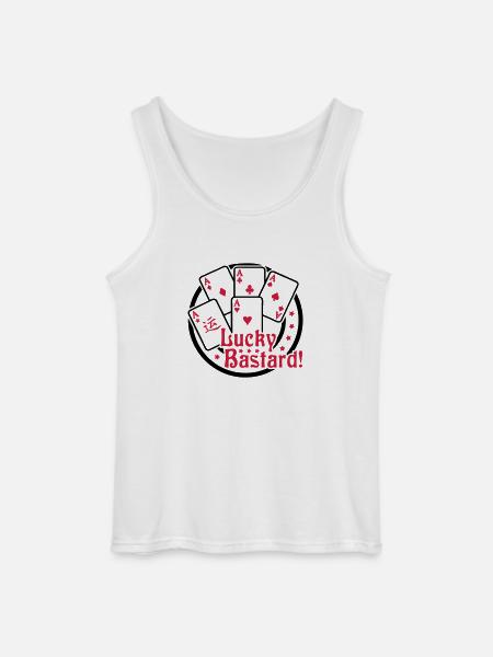 Lucky Bastard (Gambling) 02 - Gildan Men’s Tank Top - white