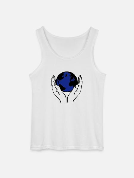 world in hands - Gildan Men’s Tank Top - white