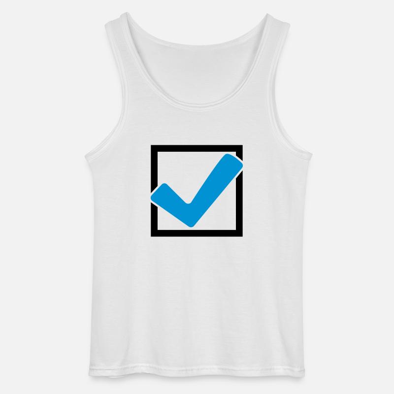 Rectangular hook logo - Gildan Men’s Tank Top - white