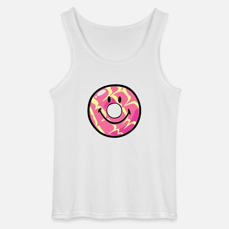Smiley Donut Vanilla Ripple - Męski tank top Gildan - biały