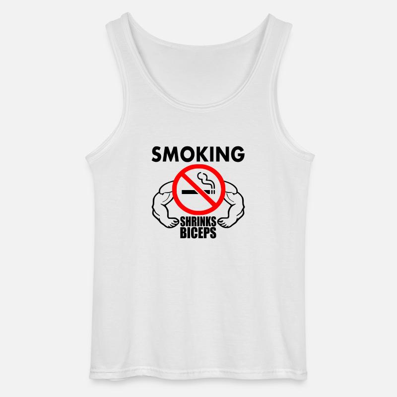 Smoking shrinks the biceps - Gildan Männer Tank Top - Weiß