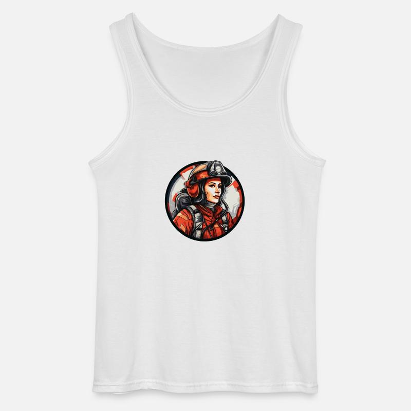 Feuerwehrfrau - Gildan Männer Tank Top - Weiß