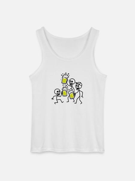 Beer Team Skeleton - Gildan Men’s Tank Top - white