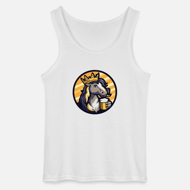 Pferd Bier - Gildan Männer Tank Top - Weiß
