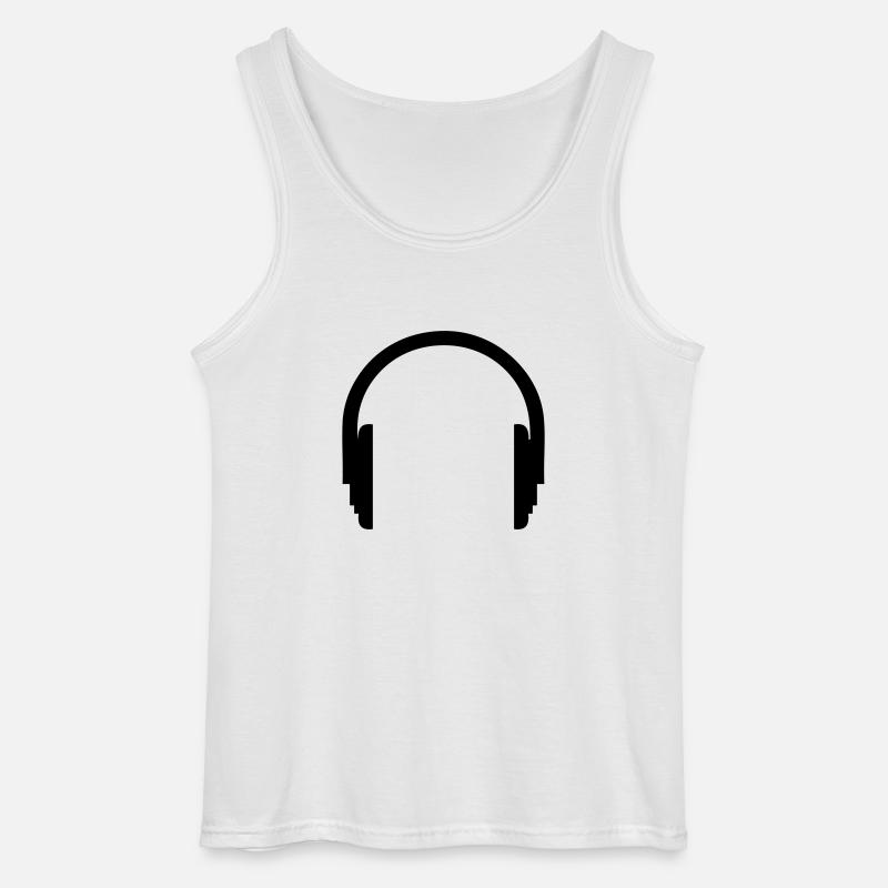 Kopfhörer - Gildan Männer Tank Top - Weiß