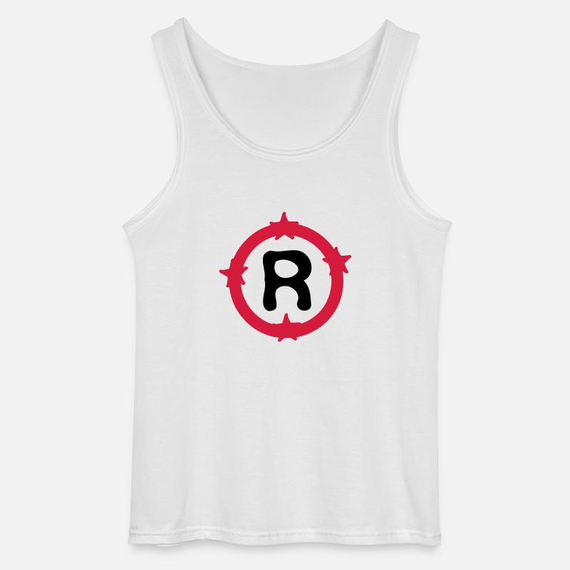 Letter R & Circle shapes pattern - Gildan Men’s Tank Top - white