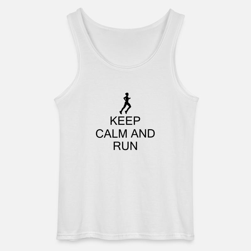 keep Calm and Run - Gildan Männer Tank Top - Weiß