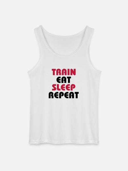 Train Eat Sleep Repeat - Gildan Männer Tank Top - Weiß
