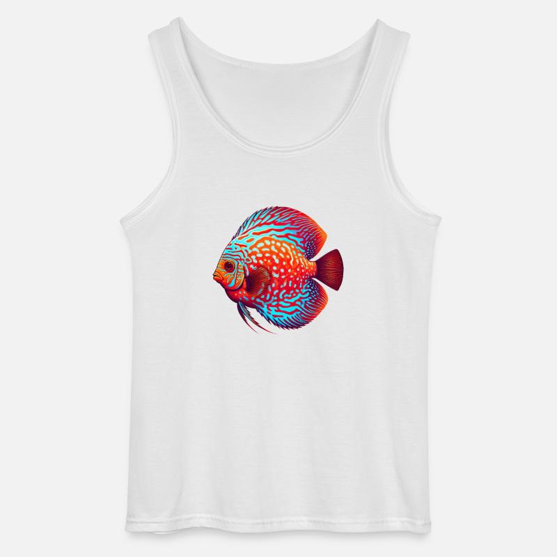 Diskusbuntbarsch rot - Gildan Männer Tank Top - Weiß