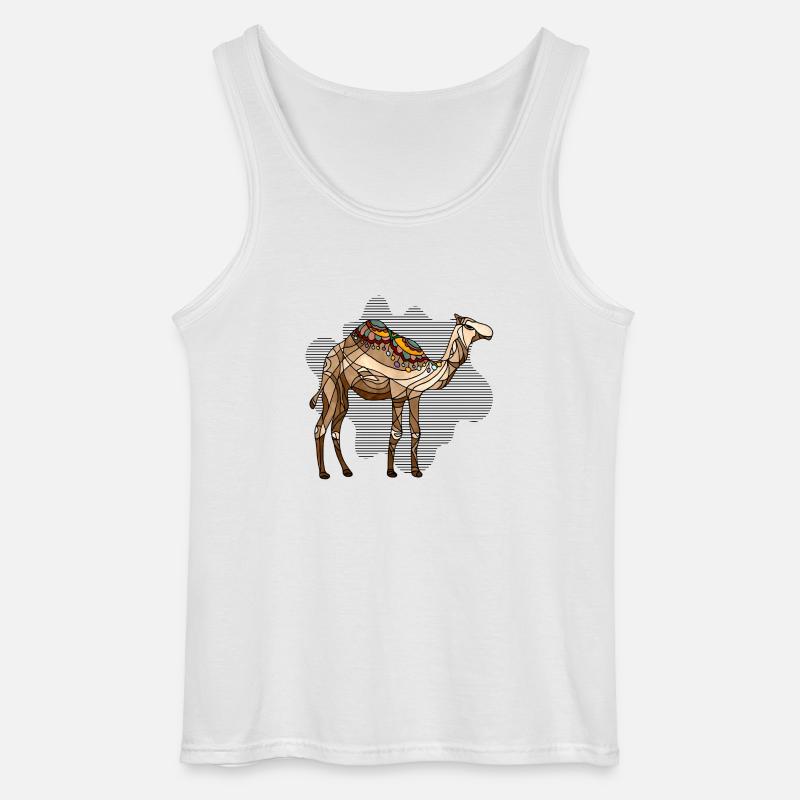 Kamel - Gildan Männer Tank Top - Weiß