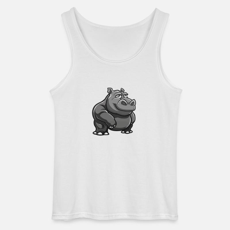 nilpferd - Gildan Männer Tank Top - Weiß