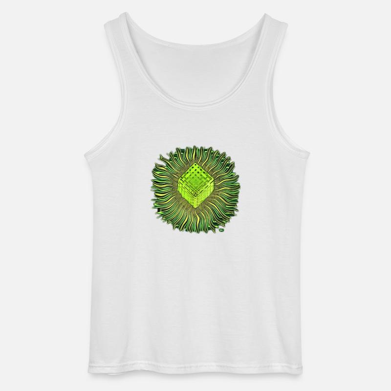 Psychedelic Cube / Psychedelischer Würfel - Gildan Männer Tank Top - Weiß