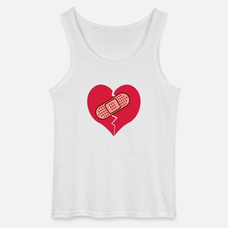 gebrochenes Herz mit Pflaster - Gildan Männer Tank Top - Weiß