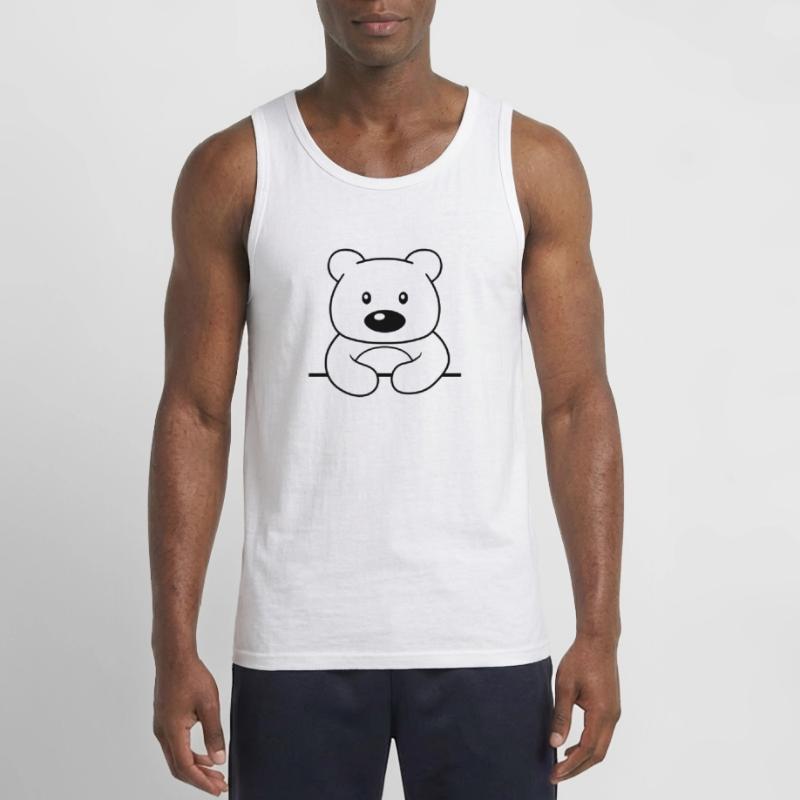 shield frame text write teddy grizzly baer ba Gildan Men’s Tank Top