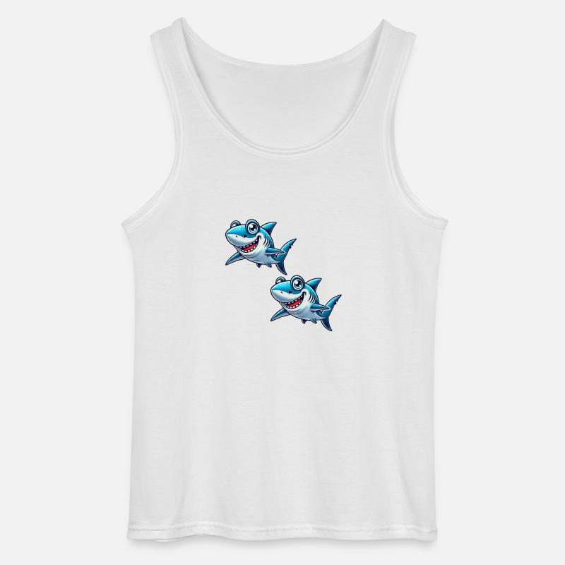 hai shark comic 2 - Gildan Männer Tank Top - Weiß