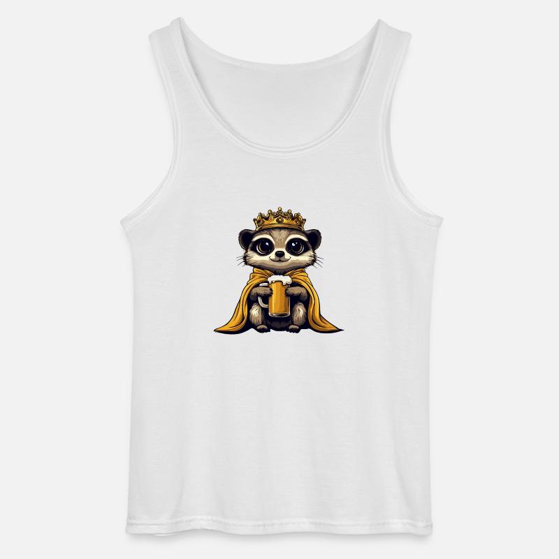 Erdmännchen Bier Lustig - Gildan Männer Tank Top - Weiß