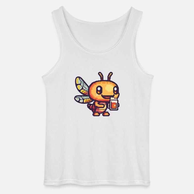 Libelle Pixel Bier - Gildan Männer Tank Top - Weiß