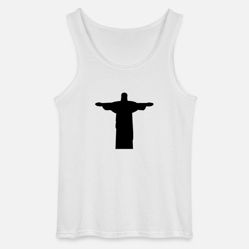 jesus_statue - Gildan Männer Tank Top - Weiß