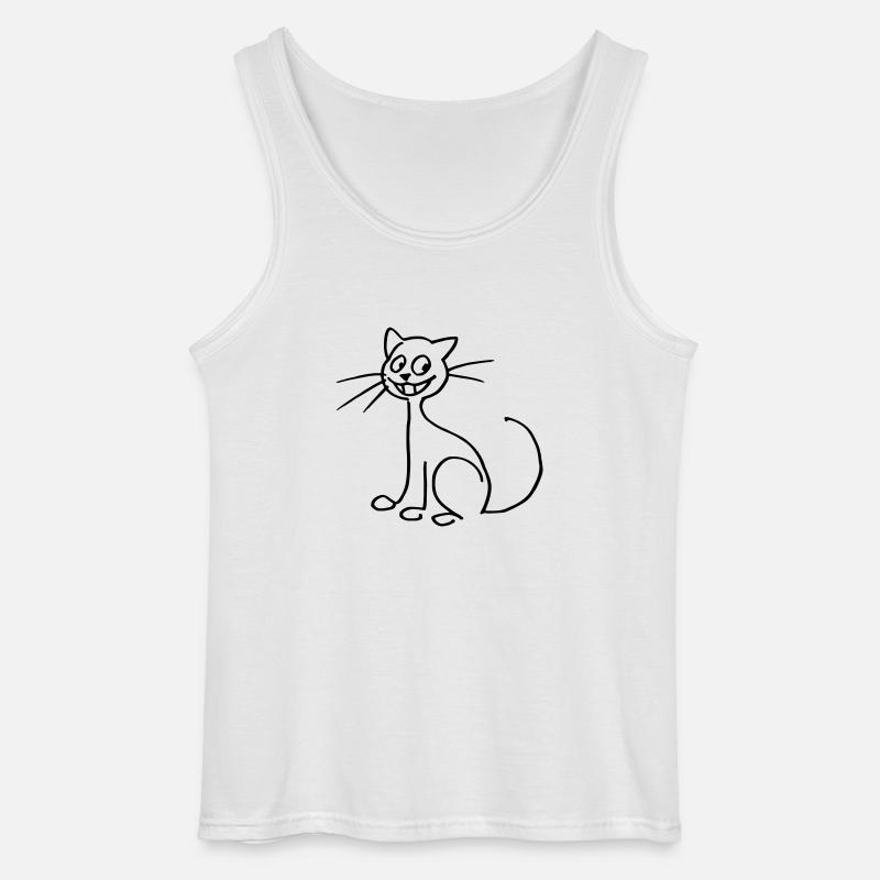 Katze - Gildan Männer Tank Top - Weiß