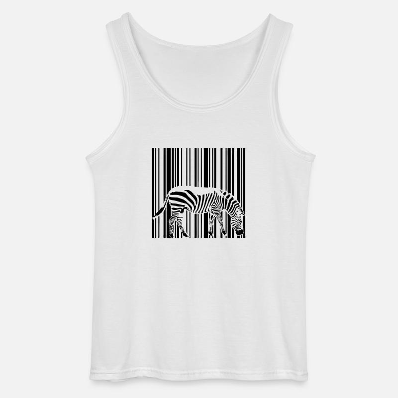 Barcode Zebra - Gildan Men’s Tank Top - white