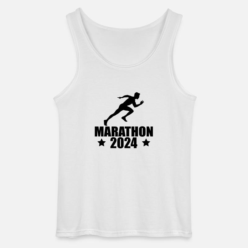 marathon 2024 - Gildan Männer Tank Top - Weiß