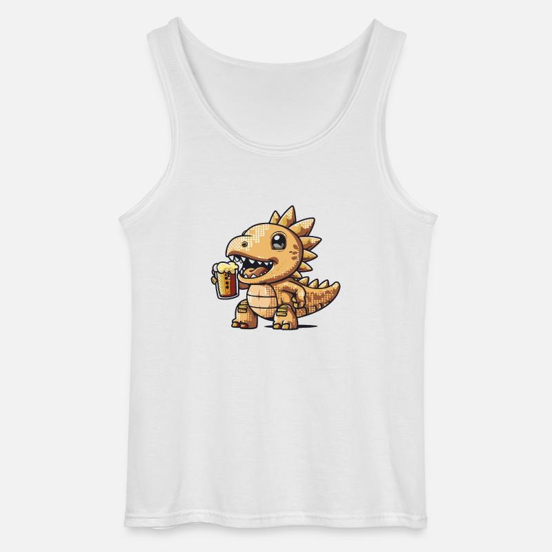 Dinosaurier stegosaurus Pixel Bier - Gildan Männer Tank Top - Weiß