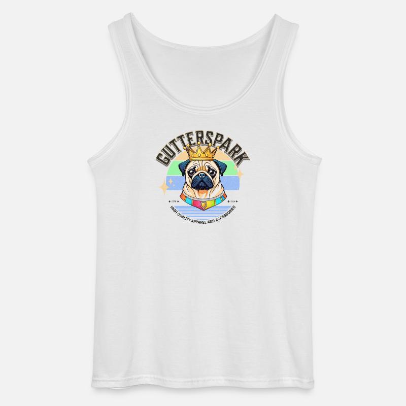 Gutterspark Design Mops - Gildan Männer Tank Top - Weiß